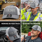 🔥ÚLTIMO DÍA 49% DE DESCUENTO -🛠️ Gorra de camionero "Arreglo Mierda" - Gorra divertida de mecánico y reparador
