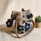 Bolso de mano de ganchillo hecho a mano con flores 🌼✨
