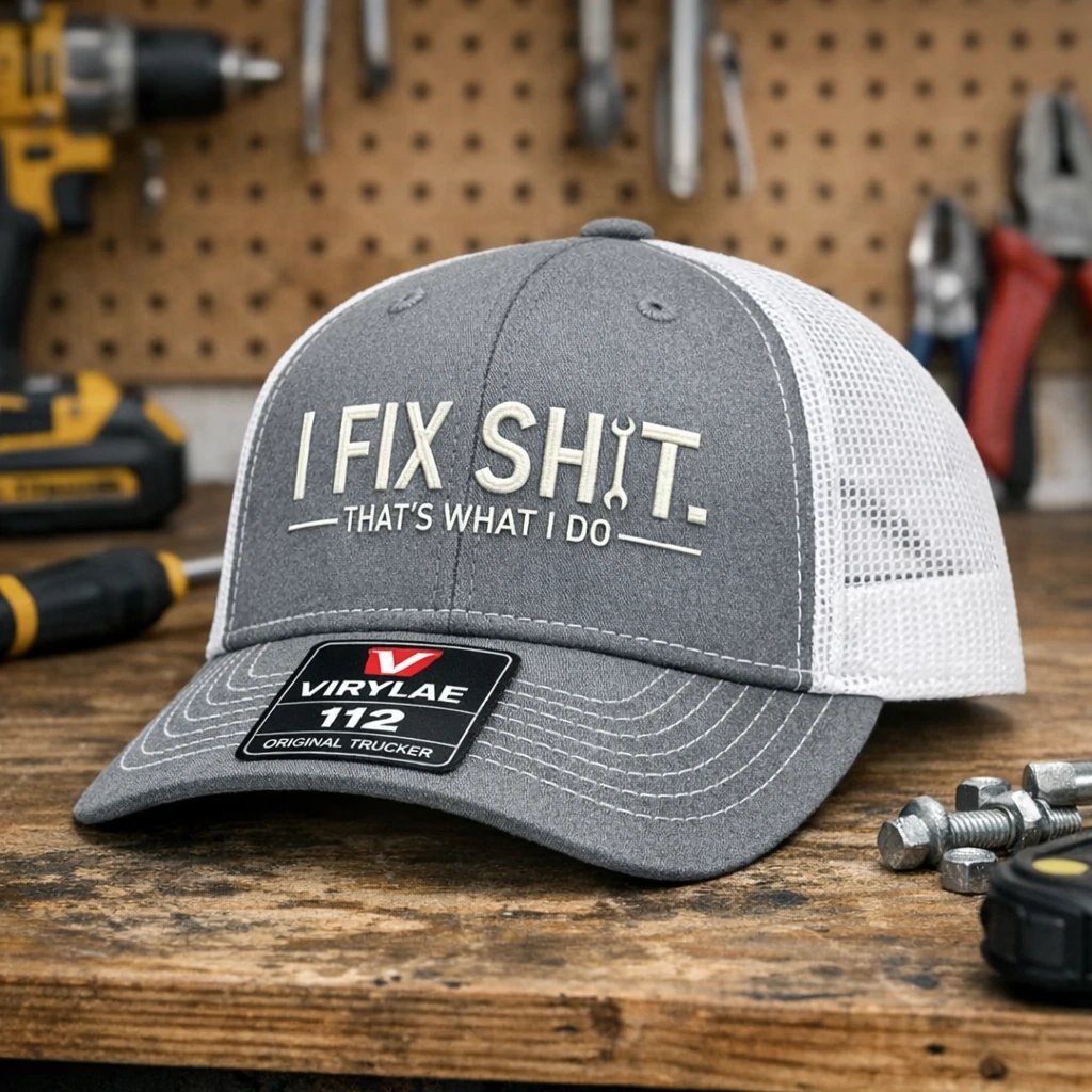 🔥ÚLTIMO DÍA 49% DE DESCUENTO -🛠️ Gorra de camionero "Arreglo Mierda" - Gorra divertida de mecánico y reparador