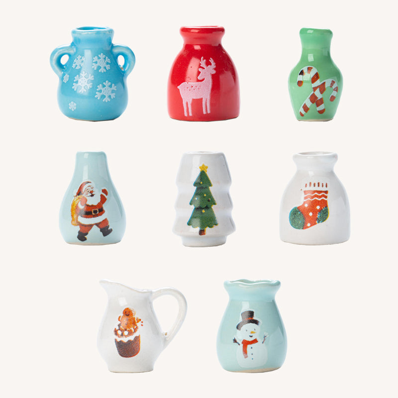 Christmas Mini Vase Fridge Magnets