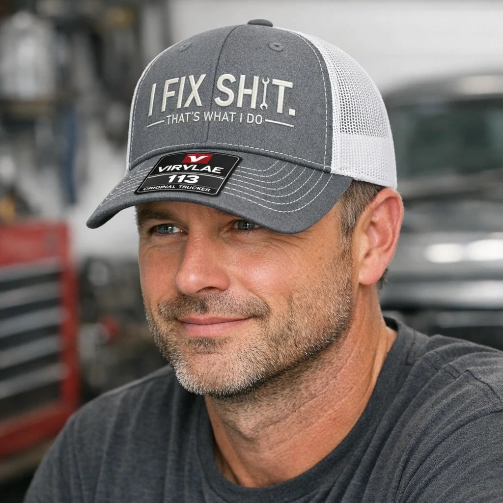 🔥ÚLTIMO DÍA 49% DE DESCUENTO -🛠️ Gorra de camionero "Arreglo Mierda" - Gorra divertida de mecánico y reparador